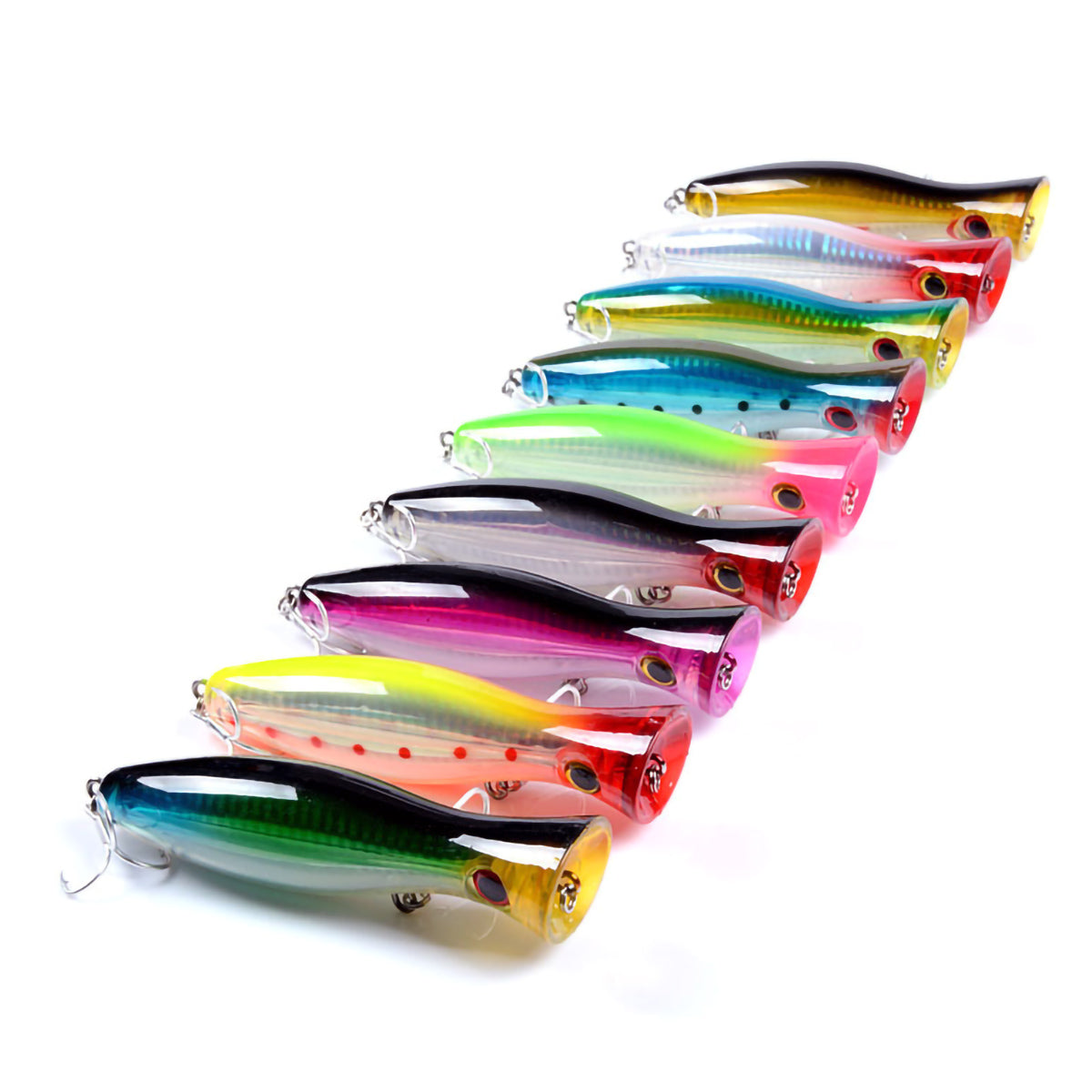 Topwater Fishing Popper Lures Set Duty Hard Saltwater Floating Fishing Tuna 4.92in 1.42oz