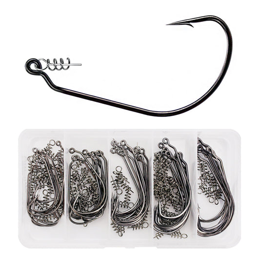 50pcs Fishing Swimbait Hooks with Twistlock High Carbon Steel