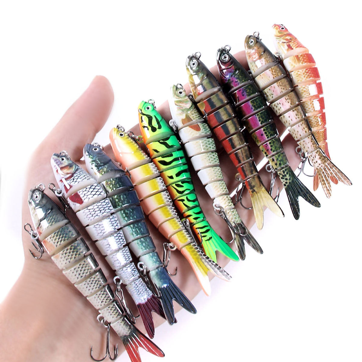 Multi Jointed Swimbaits 8 Segment Jointed 3.93inch 11.4g Bionic Lifelike Swimming Bass Lures