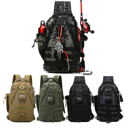 Fishing Backpack with Rod Holder Large Capacity 17" Lightweight Waterproof