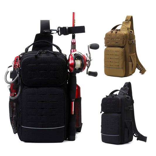 Fishing Backpack with Rod & Gear Holder Small 13" Lightweight Water-Resistant