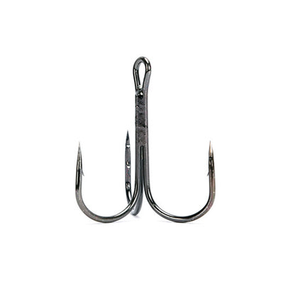 100pcs Fishing Treble Hooks Set 12sizes High Carbon Steel Hooks Round Bend