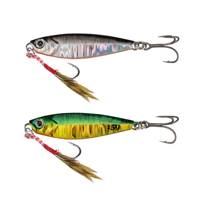 6pcs Fishing Jigging Lures Spoons with Assist Hook and Treble Hook 2.04/2.16/2.24/2.5" 0.35-1.0oz