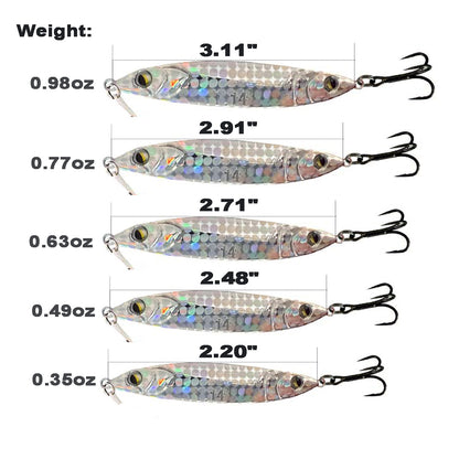 Fishing Jigging Lures Spoons Long Shot Casting Slowly Falling 2.20-3.11" 0.35-0.98oz