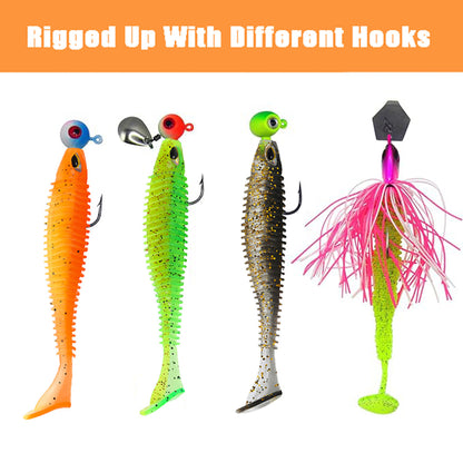 Soft Paddle Tail Swim Baits with eyes 3.15/4.33" 4.5/9.5g 20/15pcs Set 8 Colors for Bass Fishing