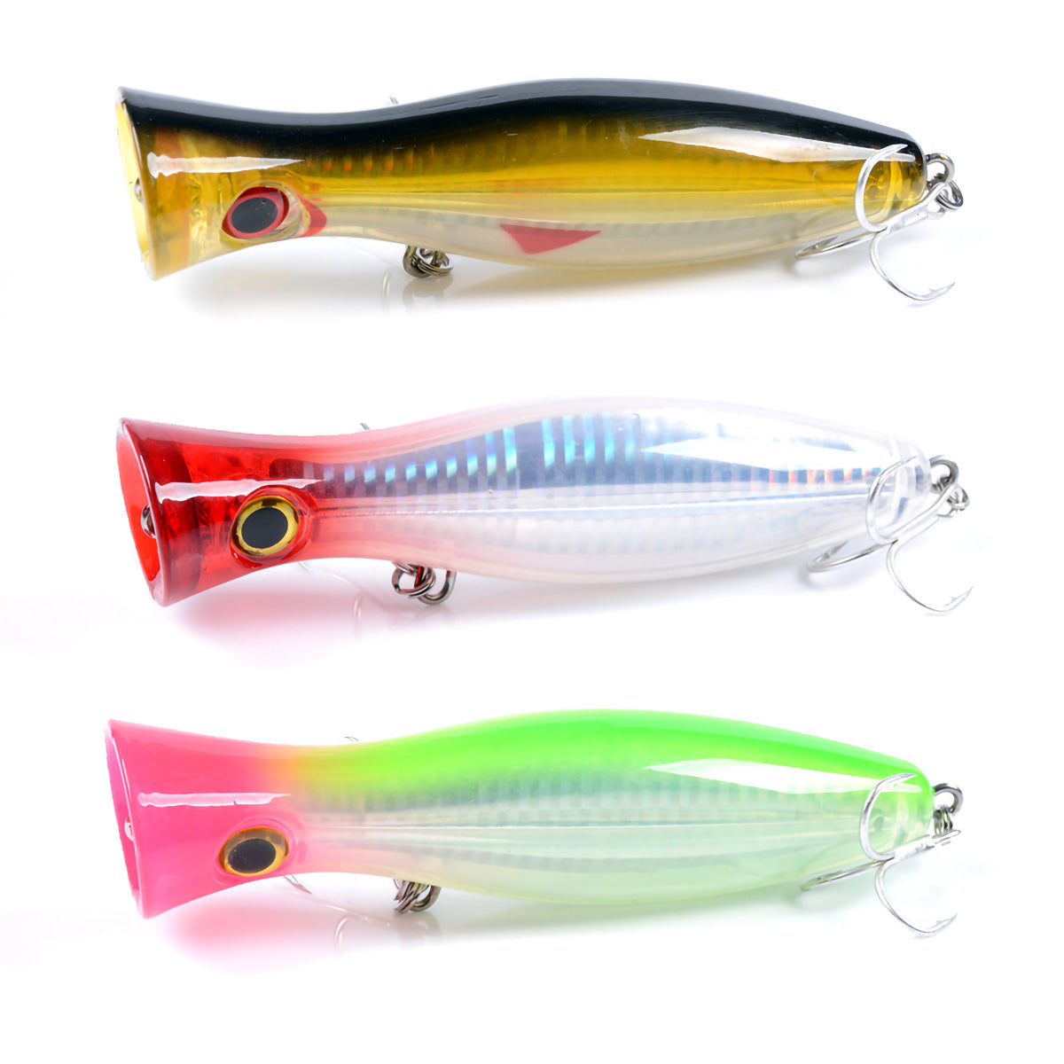 Topwater Fishing Popper Lures Set Duty Hard Saltwater Floating Fishing Tuna 4.92in 1.42oz