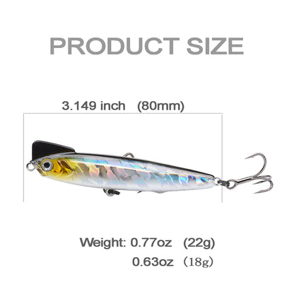 8pcs Sinking Fishing Lures Kit 3.149in 0.77oz for Long-Range Casting Bass Trout Striper Walleye Pike Musky