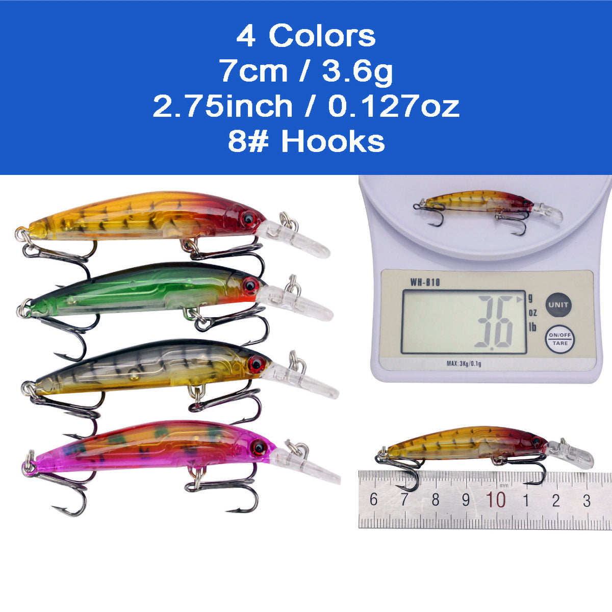 56pcs Fishing Lures Kit Minnow Popper Mixed Including for Saltwater Freshwater Trout Bass Salmon