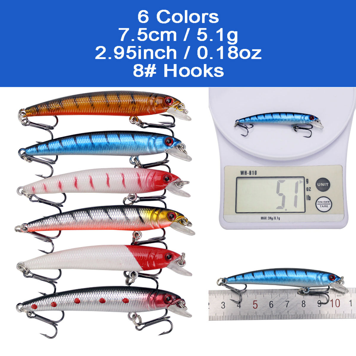 56pcs Fishing Lures Kit Minnow Popper Mixed Including for Saltwater Freshwater Trout Bass Salmon