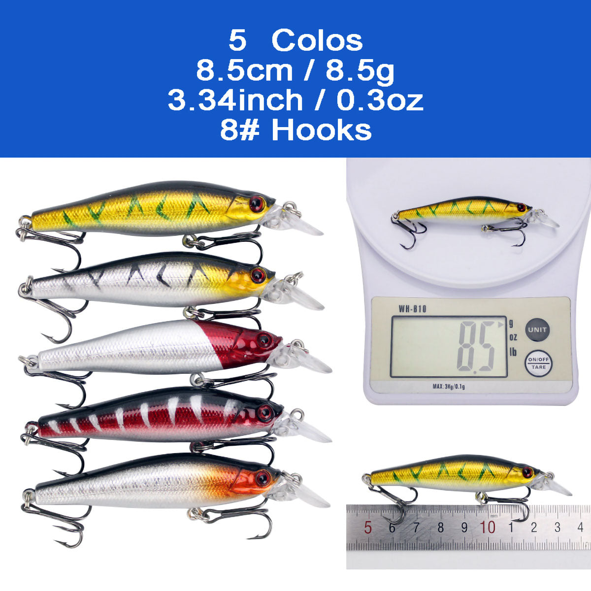 56pcs Fishing Lures Kit Minnow Popper Mixed Including for Saltwater Freshwater Trout Bass Salmon