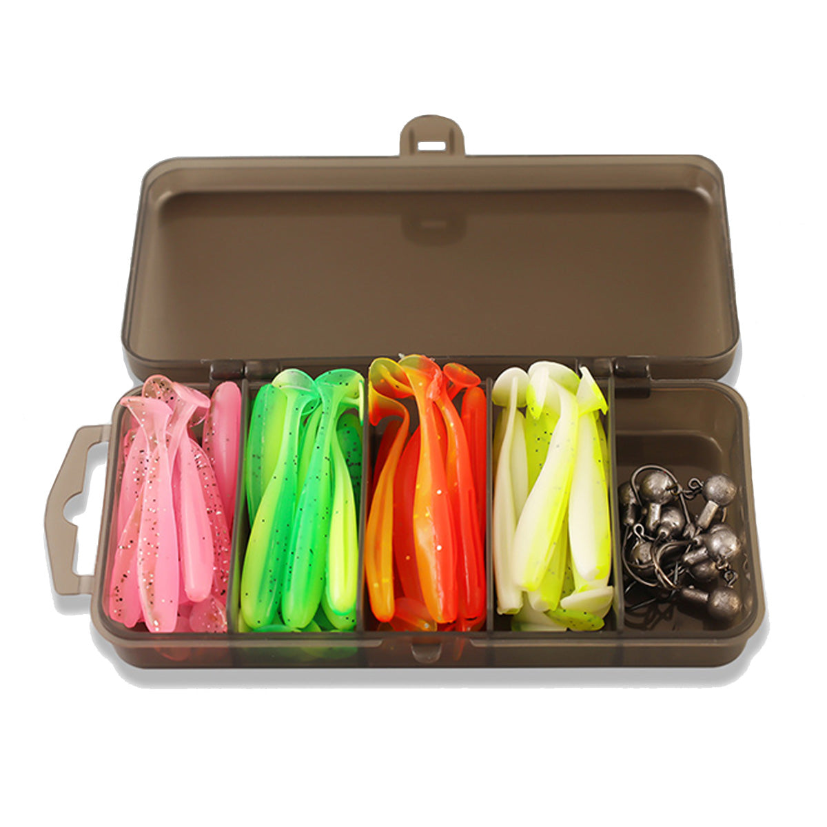 Soft Fishing Lures Plastic Paddle Tail Swim Baits Kit 2.16"/2.75"/3.54"/4.72" for Bass Trout Walleye 10 Mixed Colors