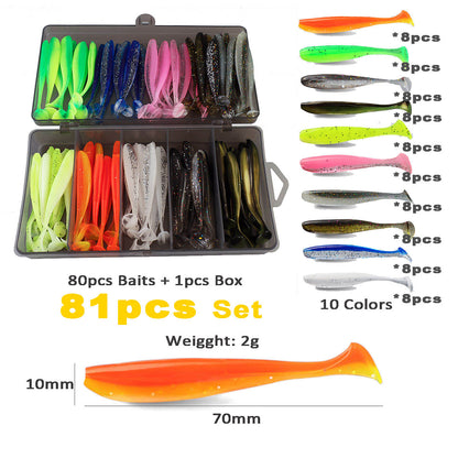 Soft Fishing Lures Plastic Paddle Tail Swim Baits Kit 2.16"/2.75"/3.54"/4.72" for Bass Trout Walleye 10 Mixed Colors