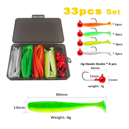 Soft Fishing Lures Plastic Paddle Tail Swim Baits Kit 2.16"/2.75"/3.54"/4.72" for Bass Trout Walleye 10 Mixed Colors