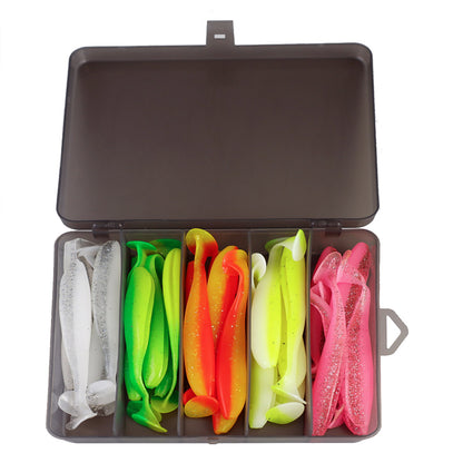 Soft Fishing Lures Plastic Paddle Tail Swim Baits Kit 2.16"/2.75"/3.54"/4.72" for Bass Trout Walleye 10 Mixed Colors