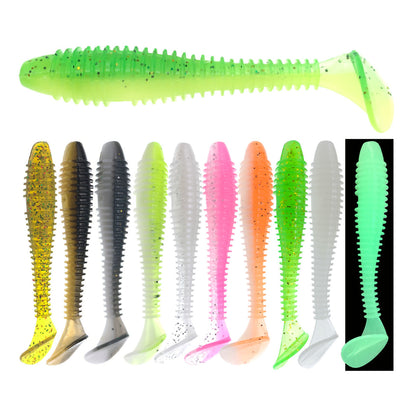 50pcs Swimbaits Paddle Tail Soft Lure 2.1/2.5/2.75" 1.3/2.2/3.2g 10 Colors for Trout Crappie Bass