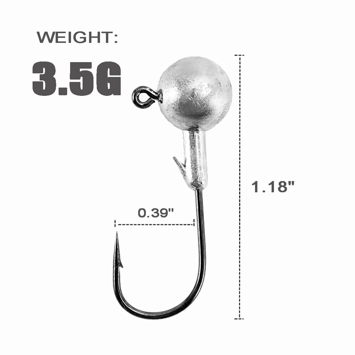 Jig Head Hooks High-carbon Steel 1-20g 9sizes 50/30/20pcs Set for Fishing Trout Bass Crappie