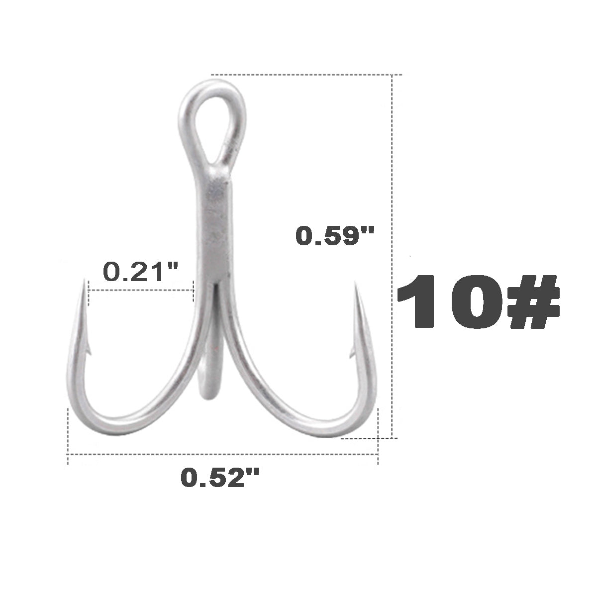 50pcs Fishing Treble Hooks with 50pcs Split Rings Set 4-14# 6sizes High Carbon Steel Hooks 3X Strong Sharp Round Bend