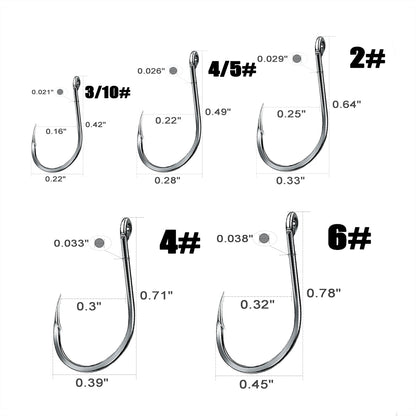 Fishing Hooks High Carbon Steel Strong Sharp 15 Sizes 200Pcs/500Pcs Set For Medium Sized Saltwater Freshwater Fish