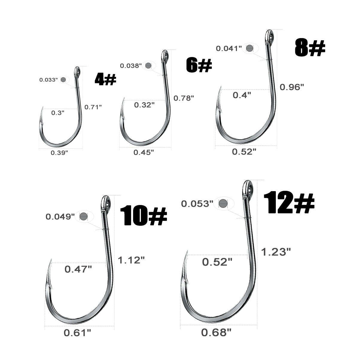 Fishing Hooks High Carbon Steel Strong Sharp 15 Sizes 200Pcs/500Pcs Set For Medium Sized Saltwater Freshwater Fish