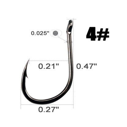 Fishing Circle Hooks High Carbon Steel Strong Sharp 13 Sizes 200Pcs/500Pcs Set For Medium or Large-sized Saltwater Freshwater Fish