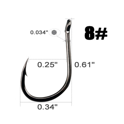 Fishing Circle Hooks High Carbon Steel Strong Sharp 13 Sizes 200Pcs/500Pcs Set For Medium or Large-sized Saltwater Freshwater Fish