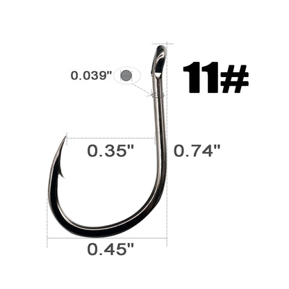 Fishing Circle Hooks High Carbon Steel Strong Sharp 13 Sizes 200Pcs/500Pcs Set For Medium or Large-sized Saltwater Freshwater Fish