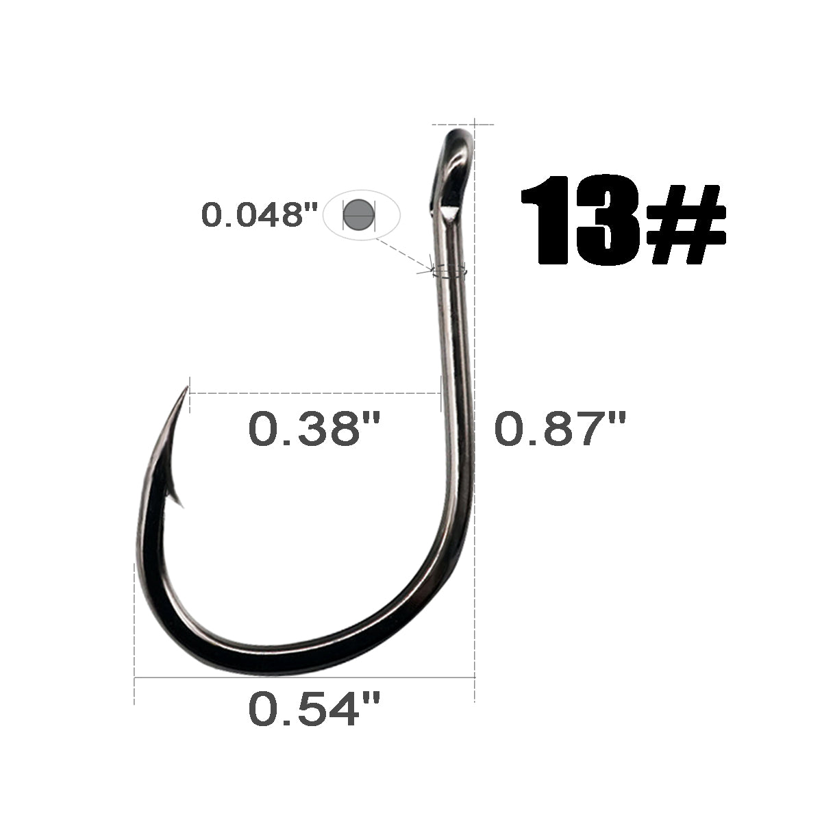 Fishing Circle Hooks High Carbon Steel Strong Sharp 13 Sizes 200Pcs/500Pcs Set For Medium or Large-sized Saltwater Freshwater Fish