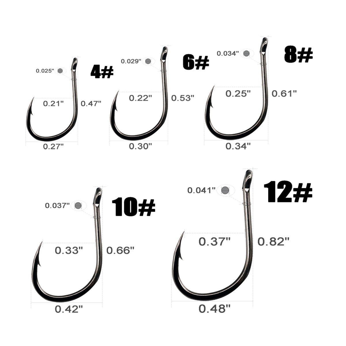 Fishing Circle Hooks High Carbon Steel Strong Sharp 13 Sizes 200Pcs/500Pcs Set For Medium or Large-sized Saltwater Freshwater Fish