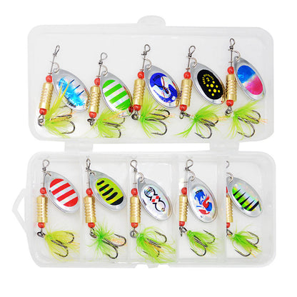 10pcs Fishing Lure Spinner Baits Set Hard Metal Small 0.12/0.17oz 2.4" Bass Trout Salmon