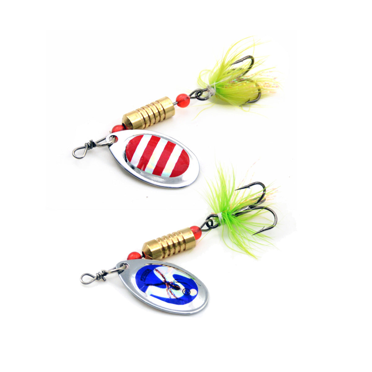 10pcs Fishing Lure Spinner Baits Set Hard Metal Small 0.12/0.17oz 2.4" Bass Trout Salmon