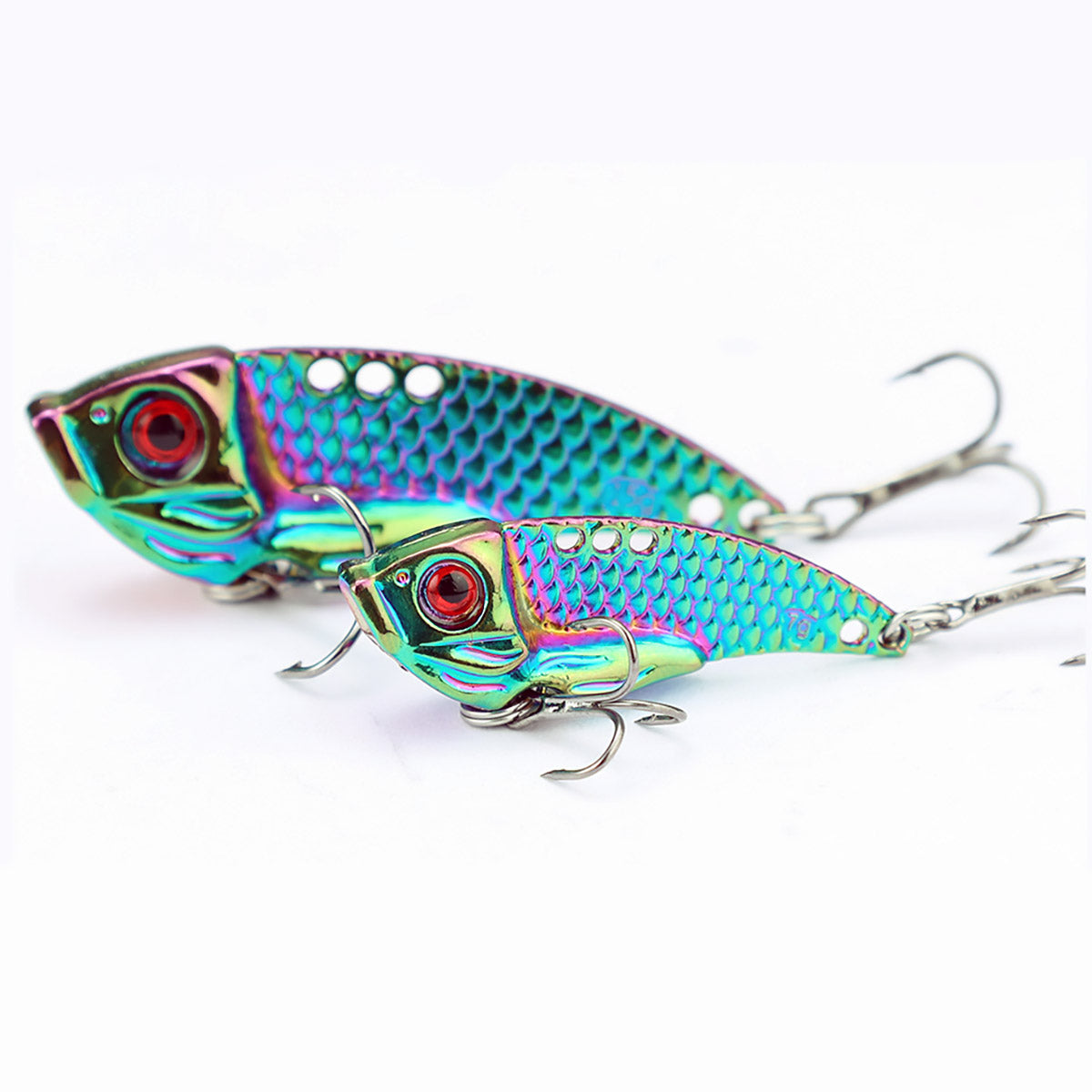 5pcs Fishing Metal VIB Hard Baits 1.02"-2.36" 0.1-0.7oz 6 Sizes Spoons Crankbaits for Bass Trout Walleye