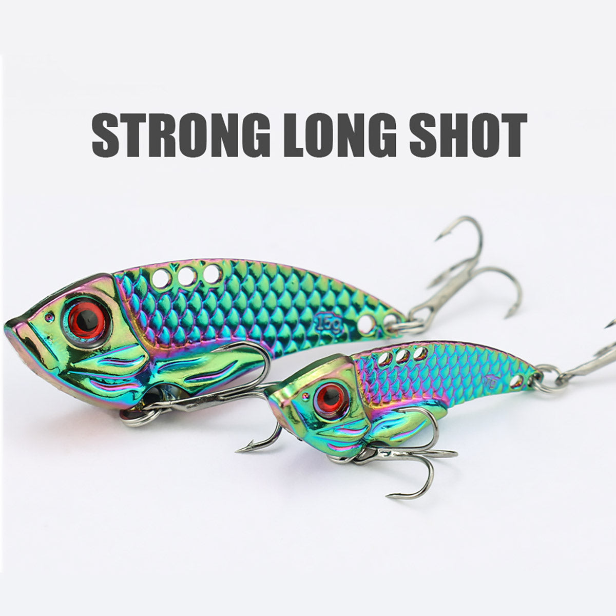 5pcs Fishing Metal VIB Hard Baits 1.02"-2.36" 0.1-0.7oz 6 Sizes Spoons Crankbaits for Bass Trout Walleye