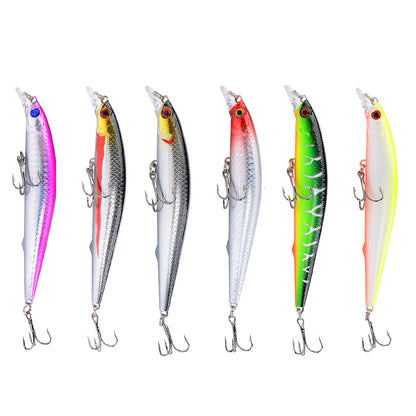 6pcs Minnow Floating Shallow/Deep Divering Fishing Lures Bait Set 3.14"/3.93"/4.44" with Treble Hook for Bass Trout Walleye Redfish