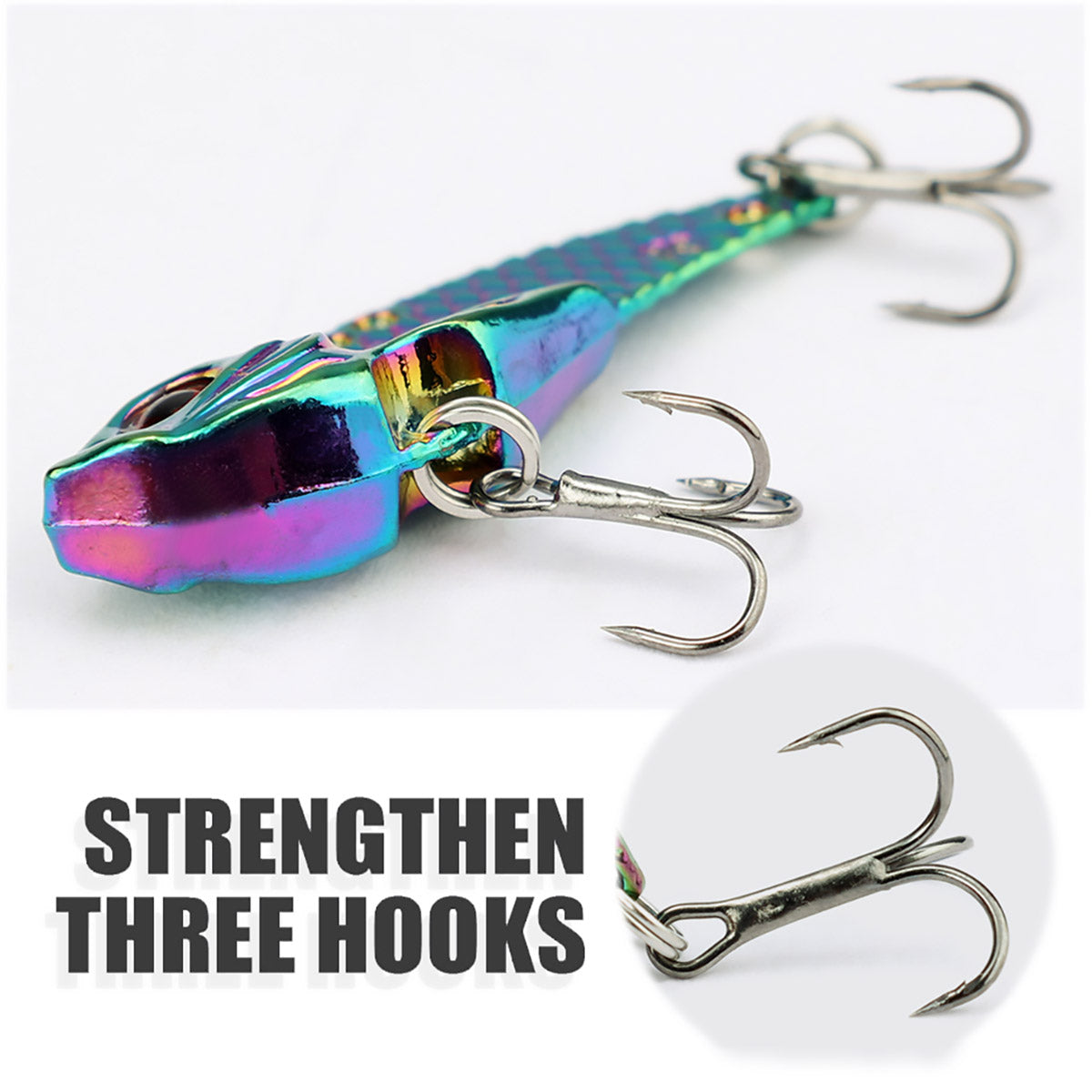 5pcs Fishing Metal VIB Hard Baits 1.02"-2.36" 0.1-0.7oz 6 Sizes Spoons Crankbaits for Bass Trout Walleye