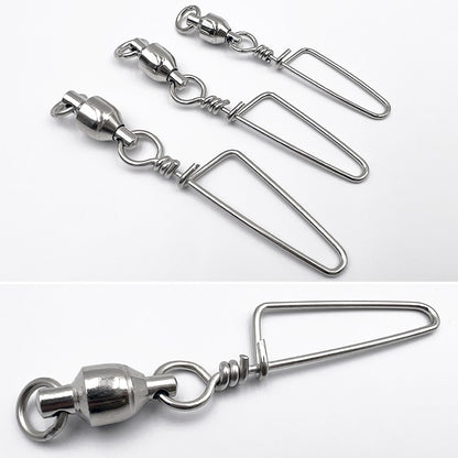 25pcs Fishing Snap Swivels 1-5# Set Ball Bearing Coastlock Snap High Strength Stainless Steel Corrosion Resistant