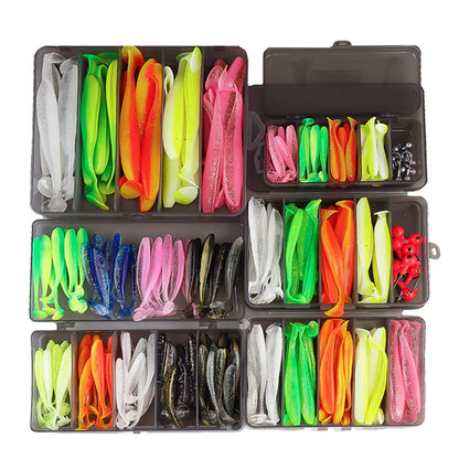 Soft Fishing Lures Plastic Paddle Tail Swim Baits Kit 2.16"/2.75"/3.54"/4.72" for Bass Trout Walleye 10 Mixed Colors