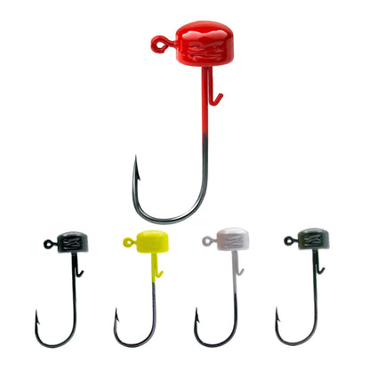 25pcs Ned Rig Mushroom Jig Heads Hook Set 1/10 1/8 1/6 1/4oz 5Colors for Bass Fishing with Soft Lures