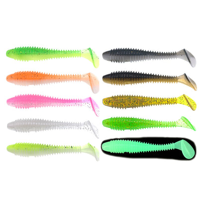 50pcs Swimbaits Paddle Tail Soft Lure 2.1/2.5/2.75" 1.3/2.2/3.2g 10 Colors for Trout Crappie Bass