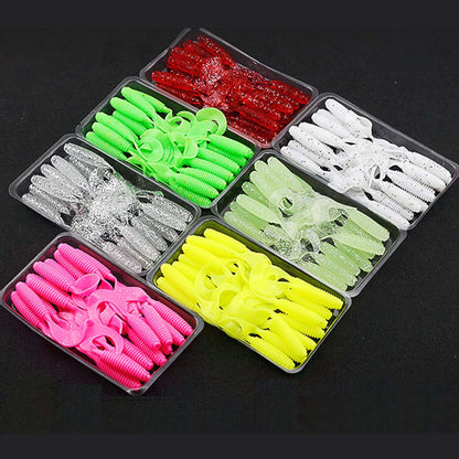 Curly-Tail Swim-Bait Bass Fishing Lures 1.57"/1.96"/2.36"/2.56"/2.75" 7 Colors for Saltwater Freshwater Bass