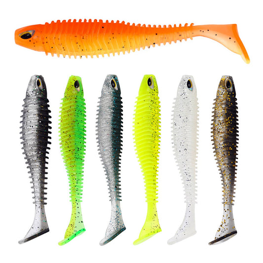 Soft Paddle Tail Swim Baits with eyes 3.15/4.33" 4.5/9.5g 20/15pcs Set 8 Colors for Bass Fishing