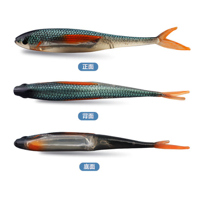 2pcs Plastic Soft Fishing Lure Lifelike Forked Tail Minnow 4.72" 0.31oz for Saltwater and Freshwater Bass Crappie Walleye or Trout Lures