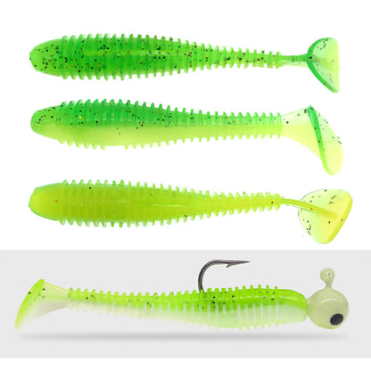 50pcs Swimbaits Paddle Tail Soft Lure 2.1/2.5/2.75" 1.3/2.2/3.2g 10 Colors for Trout Crappie Bass