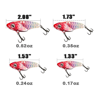 Metal VIB Fishing Lure Crankbait 1.33-2.08" 0.17-0.52oz 5/10pcs Set For Bass Trout Walleye