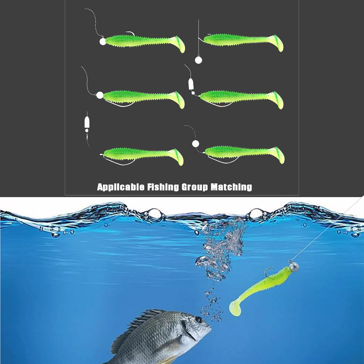 50pcs Swimbaits Paddle Tail Soft Lure 2.1/2.5/2.75" 1.3/2.2/3.2g 10 Colors for Trout Crappie Bass