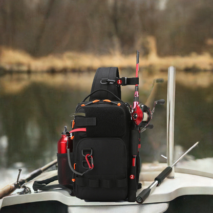 Fishing Backpack with Rod & Gear Holder Small 13.4*5.9*7.87" Lightweight Water-Resistant